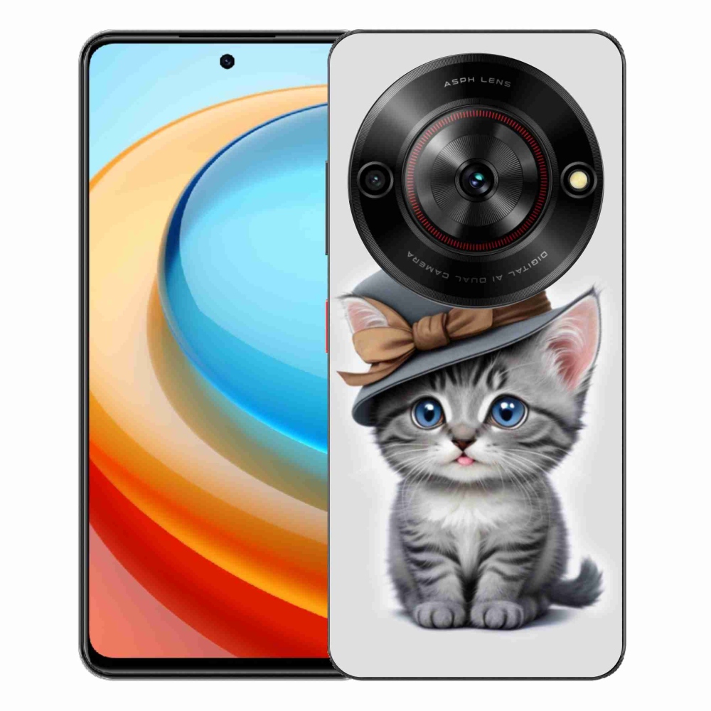 Gélový kryt mmCase na ZTE Blade A75 - mačiatko s klobúkom