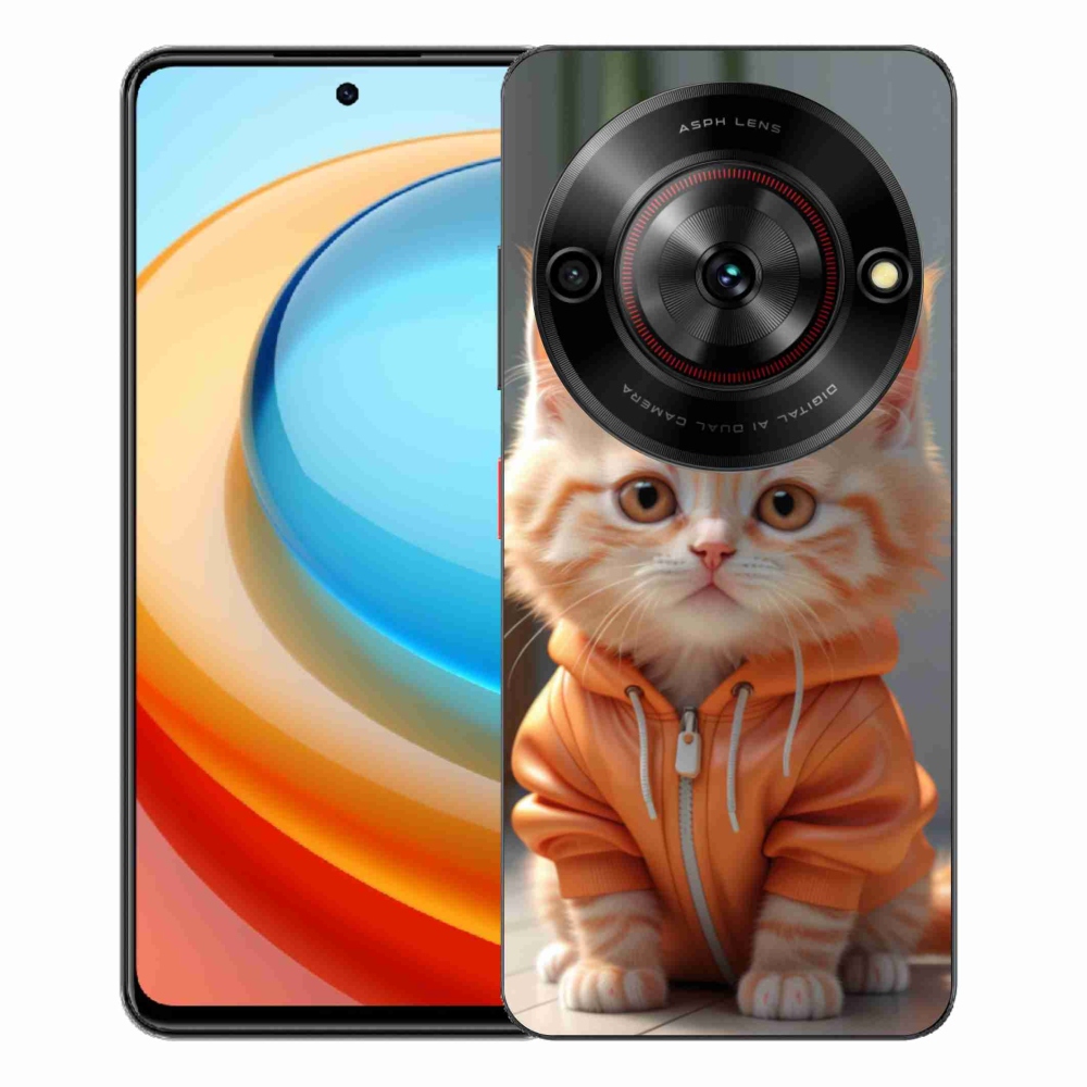 Gélový kryt mmCase na ZTE Blade A75 - mačiatko v mikine