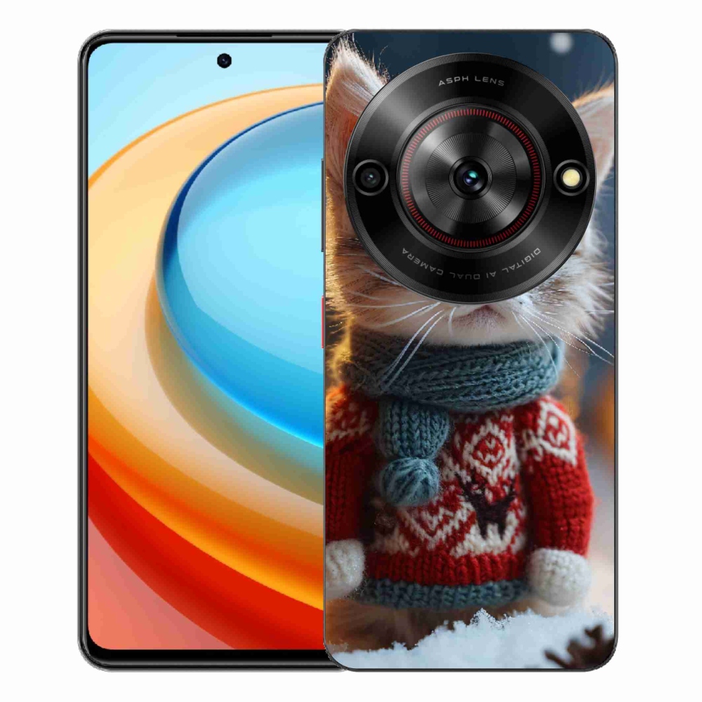 Gélový kryt mmCase na ZTE Blade A75 - mačiatko vo svetri
