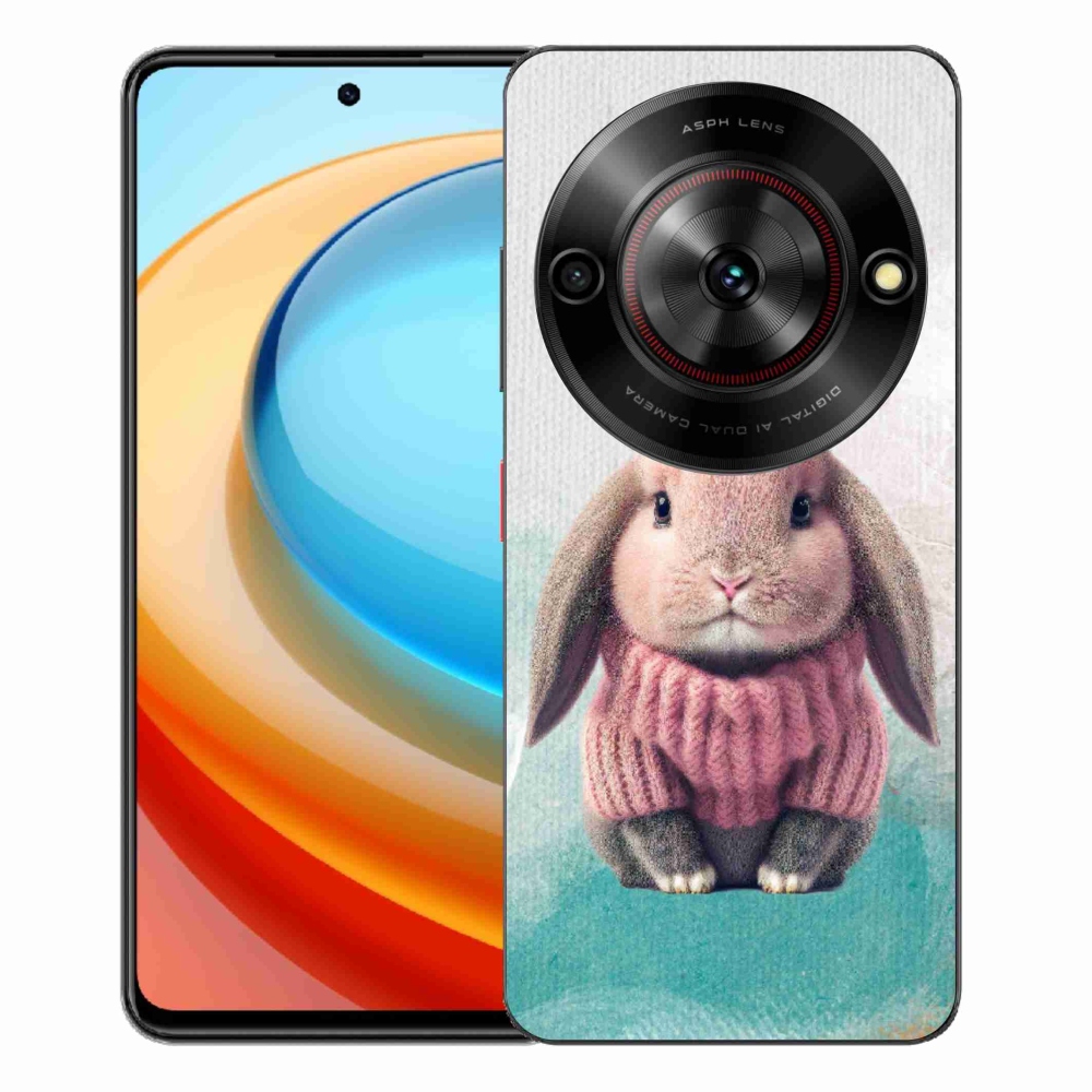 Gélový kryt mmCase na ZTE Blade A75 - zajačik vo svetri