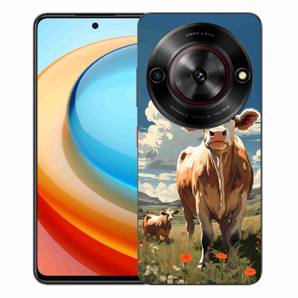 Gélový kryt mmCase na ZTE Blade A75 - kravy na lúke