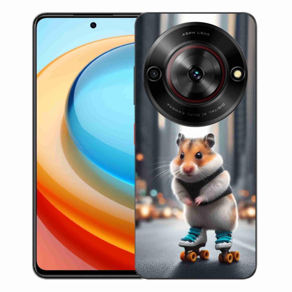 Gélový kryt mmCase na ZTE Blade A75 - škrečok na korčuliach
