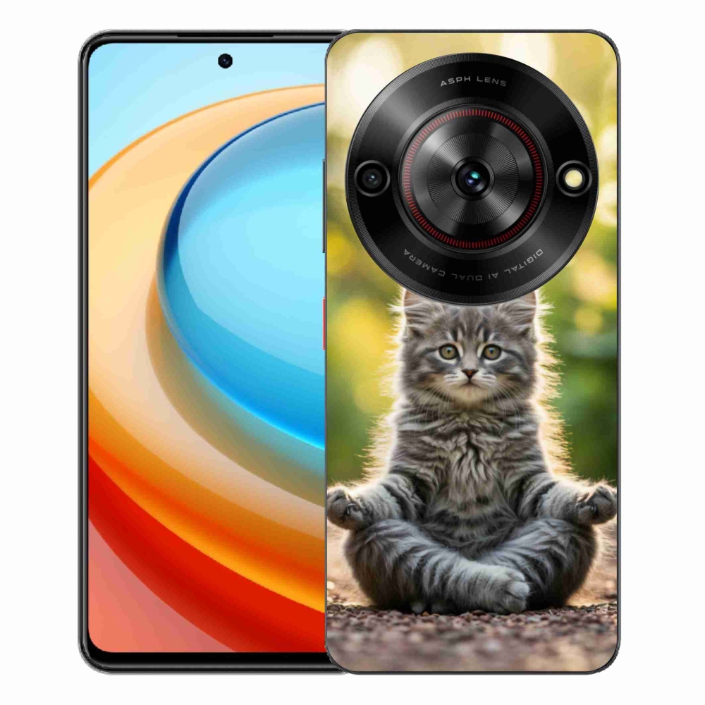 Gélový kryt mmCase na ZTE Blade A75 - meditujúce mačiatko