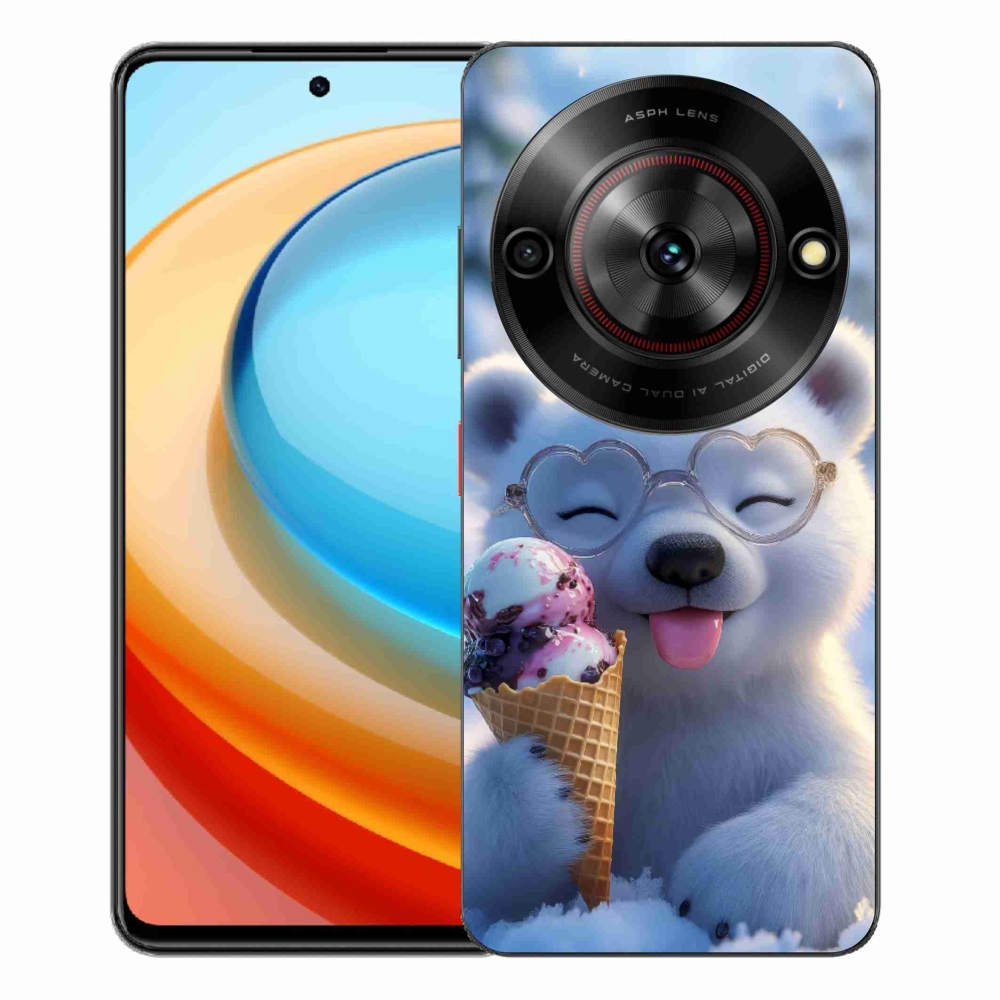 Gélový kryt mmCase na ZTE Blade A75 - medvedík so zmrzlinou