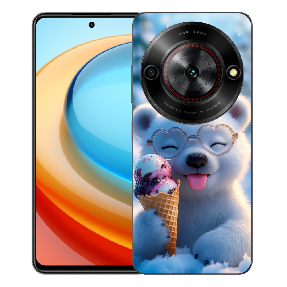 Gélový kryt mmCase na ZTE Blade A75 - medvedík so zmrzlinou