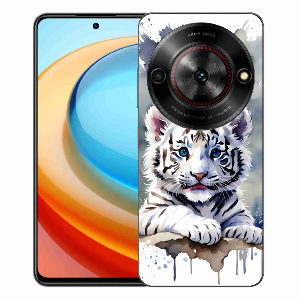 Gélový kryt mmCase na ZTE Blade A75 - mláďa bieleho tigra