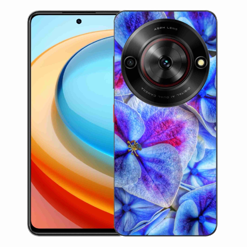Gélový kryt mmCase na ZTE Blade A75 - modré kvety 1