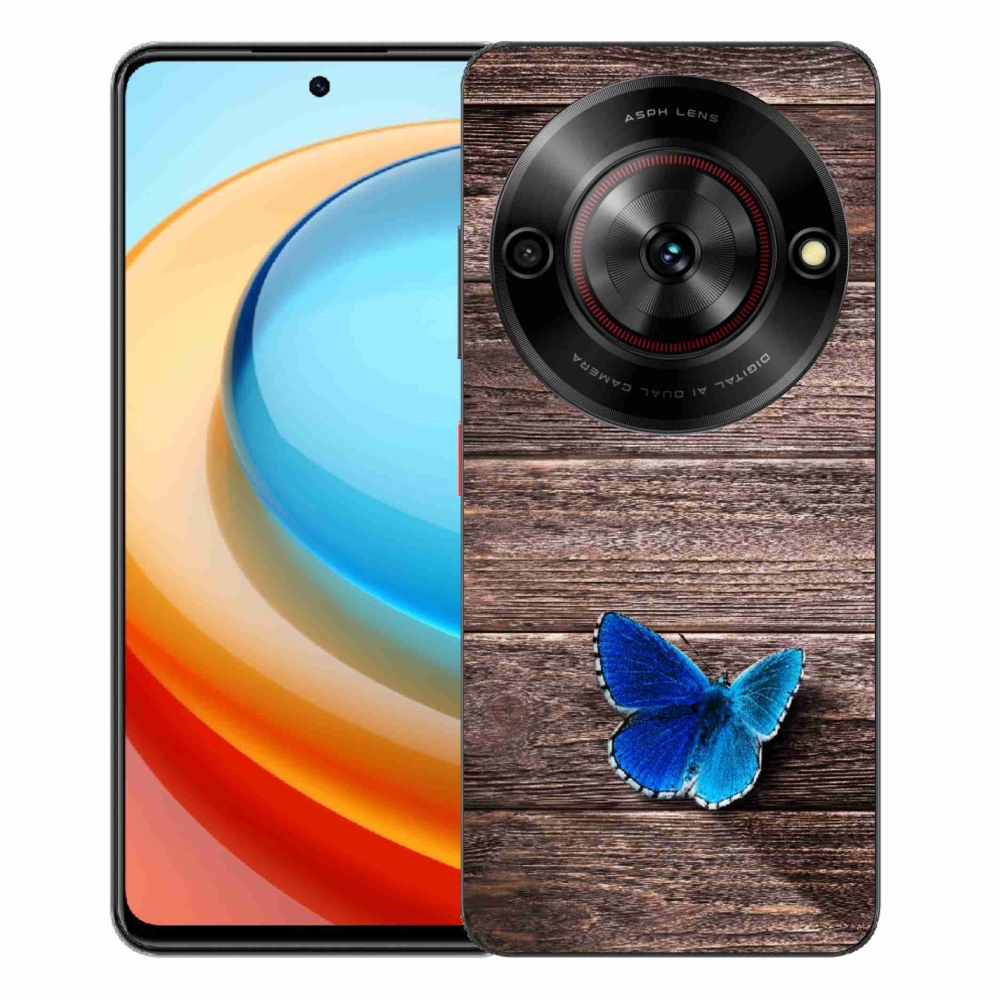 Gélový kryt mmCase na ZTE Blade A75 - modrý motýľ 1