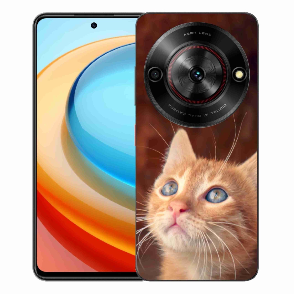 Gélový kryt mmCase na ZTE Blade A75 - motýľ a mačiatko