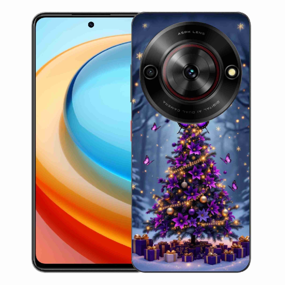 Gélový kryt mmCase na ZTE Blade A75 - motýlí vianočný stromček