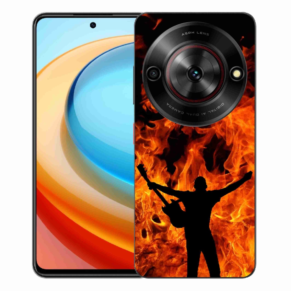 Gélový kryt mmCase na ZTE Blade A75 - muzikant a oheň
