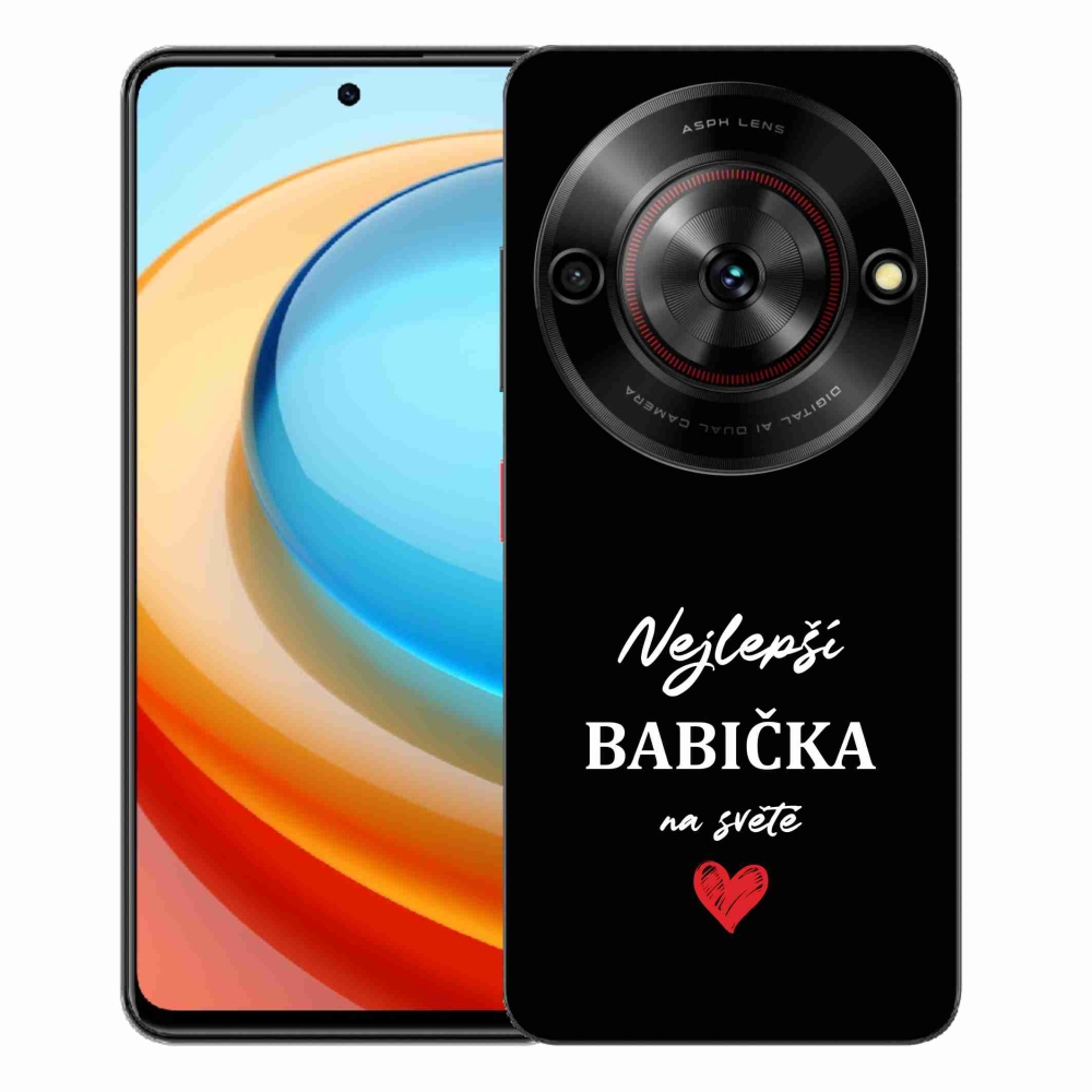 Gélový kryt mmCase na ZTE Blade A75 - najlepšia babička 1 čierne pozadie