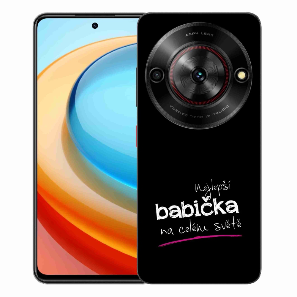 Gélový kryt mmCase na ZTE Blade A75 - najlepšia babička 4 čierne pozadie