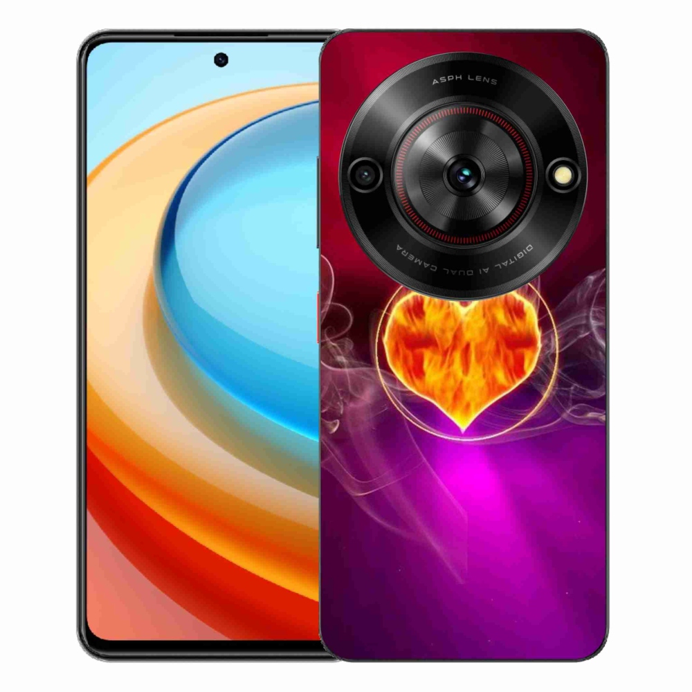 Gélový kryt mmCase na ZTE Blade A75 - ohnivé srdce