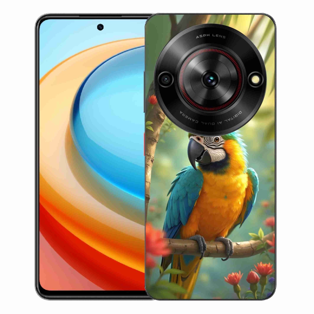 Gélový kryt mmCase na ZTE Blade A75 - papagáj ara modrožltá