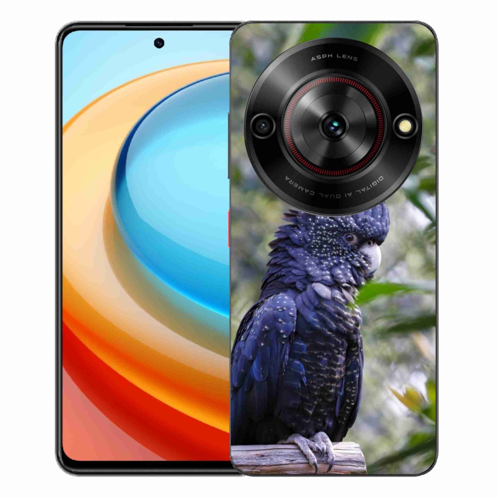 Gélový kryt mmCase na ZTE Blade A75 - papagáj kakadu čierny