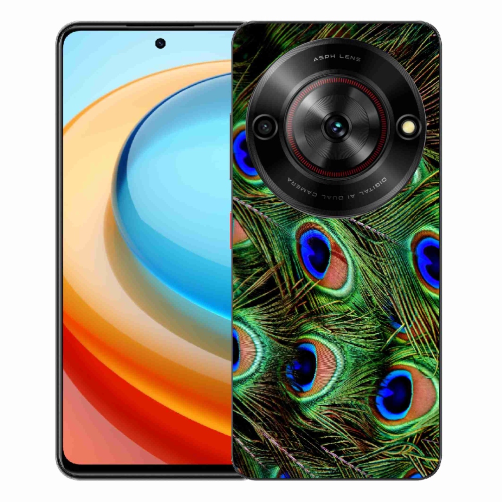 Gélový kryt mmCase na ZTE Blade A75 - pávie perie