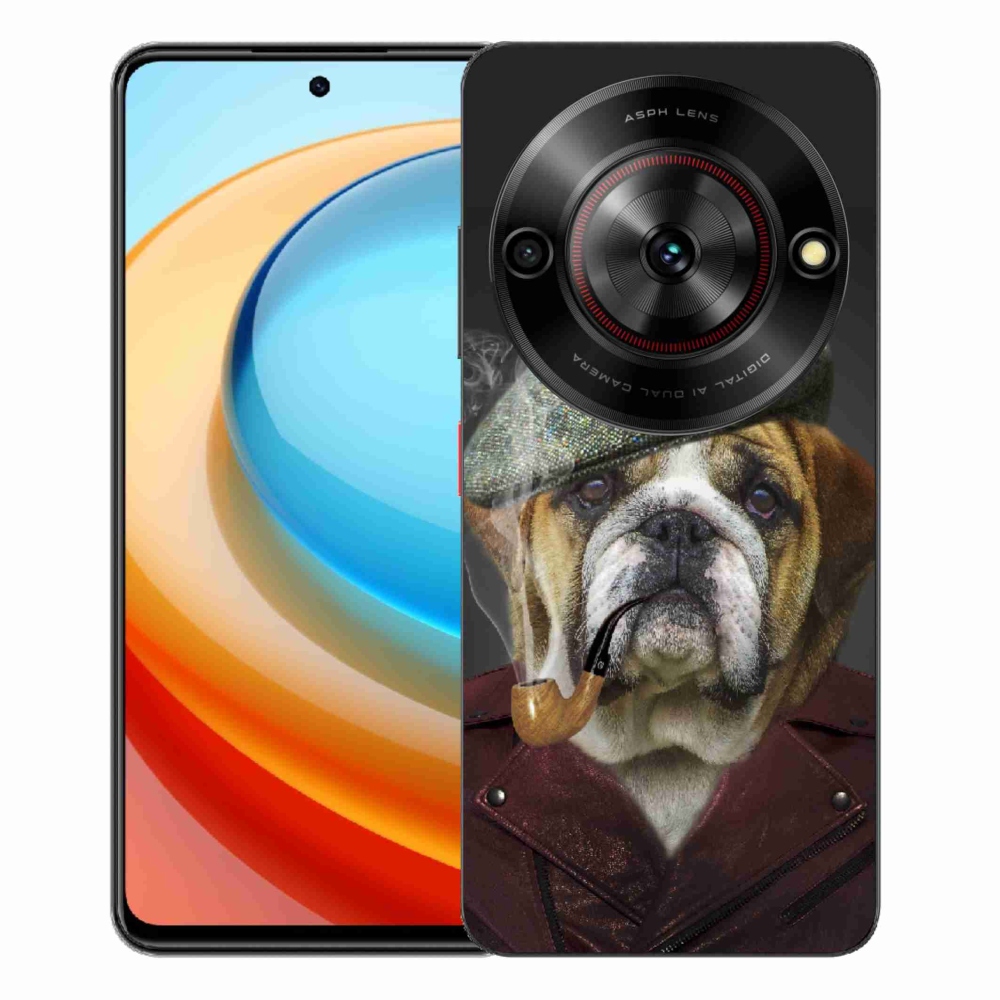 Gélový kryt mmCase na ZTE Blade A75 - pes s fajkou