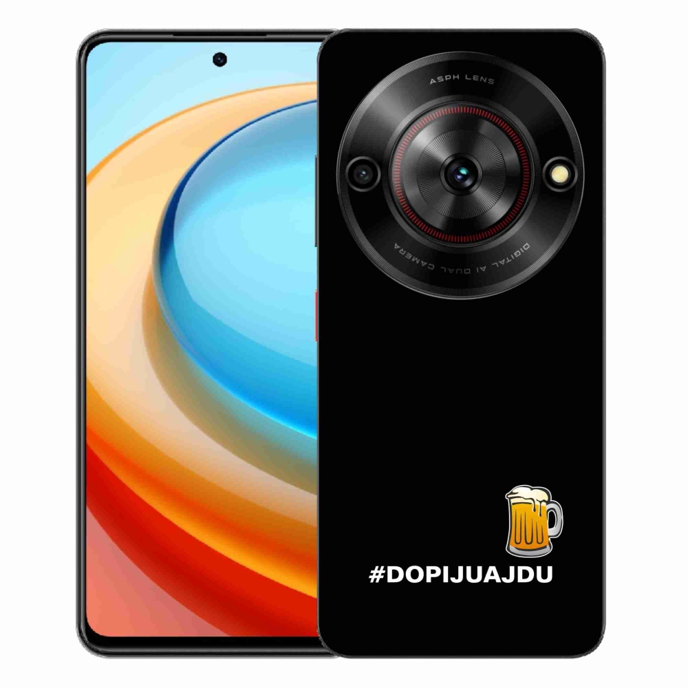 Gélový kryt mmCase na ZTE Blade A75 - pivný motív 1 čierne pozadie
