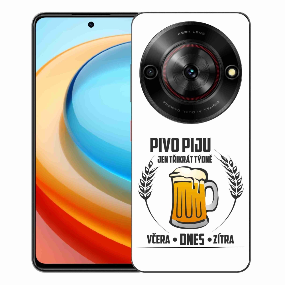 Gélový kryt mmCase na ZTE Blade A75 - pivný motív biele pozadie