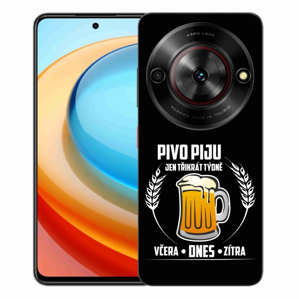 Gélový kryt mmCase na ZTE Blade A75 - pivný motív čierne pozadie