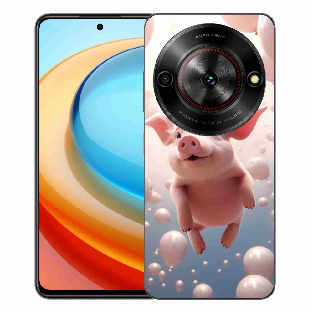 Gélový kryt mmCase na ZTE Blade A75 - prasiatko s balónikmi