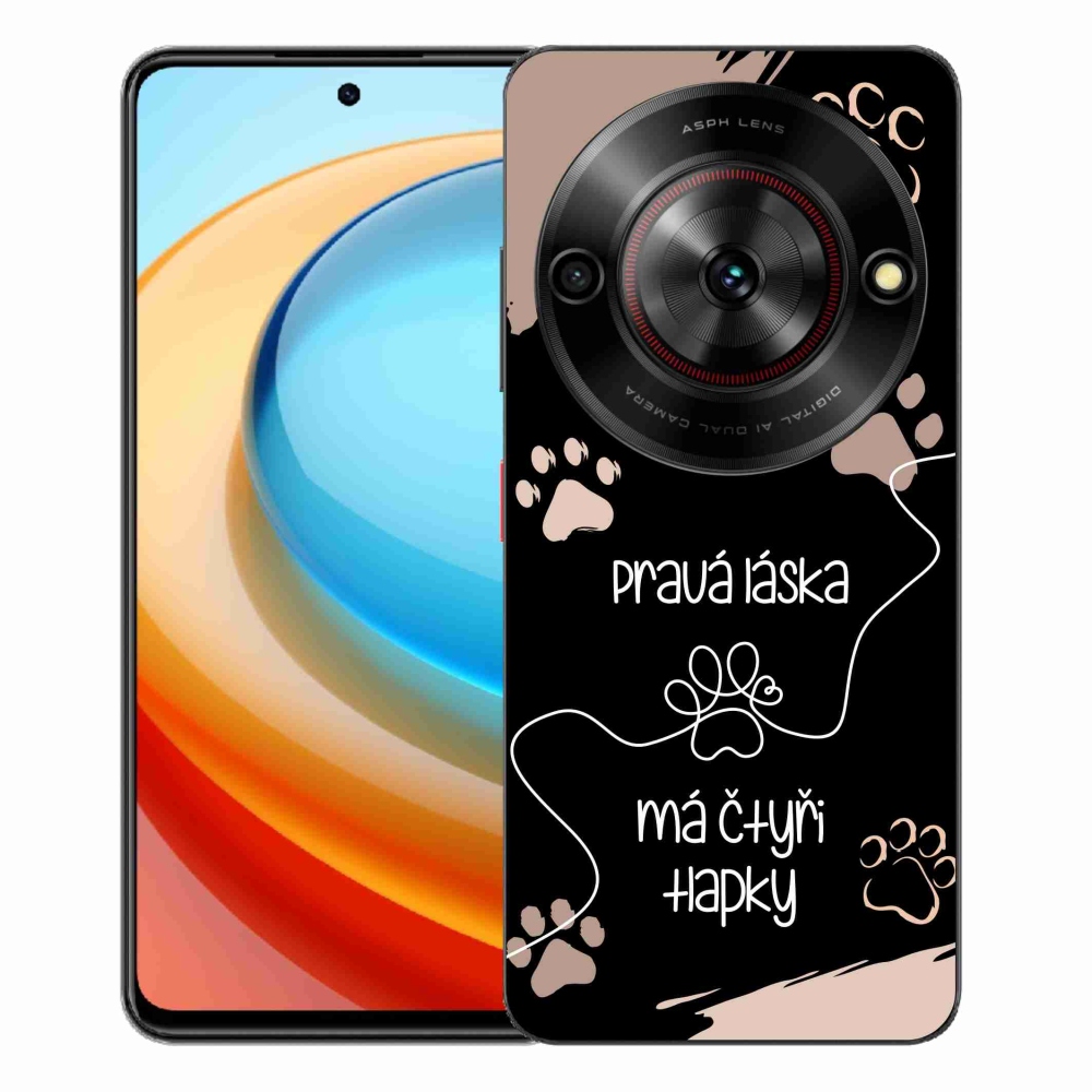 Gélový kryt mmCase na ZTE Blade A75 - psí motív 1 čierne pozadie