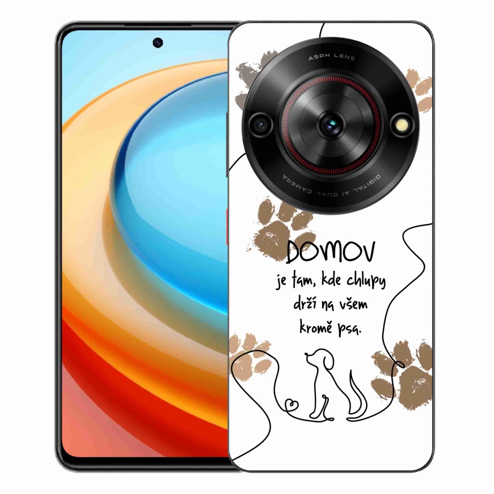 Gélový kryt mmCase na ZTE Blade A75 - psí motív biele pozadie