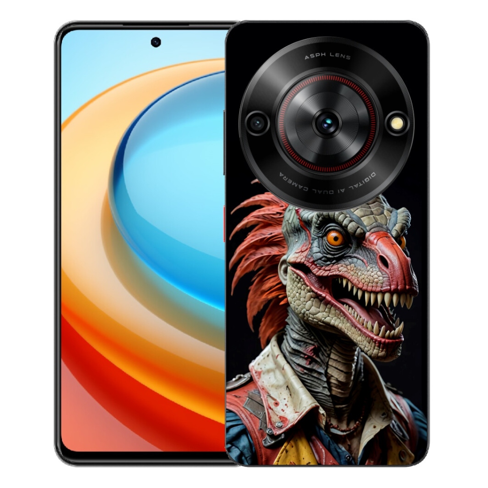 Gélový kryt mmCase na ZTE Blade A75 - punk dinosaurus
