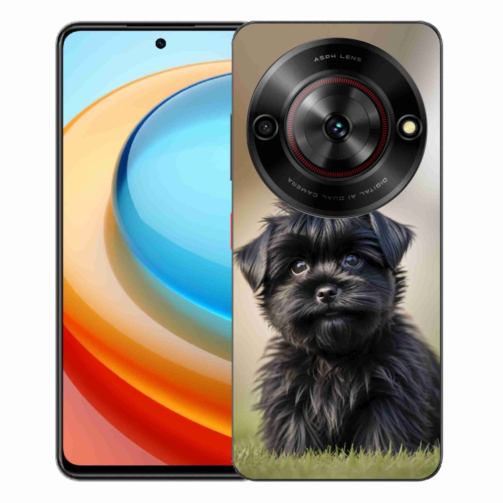 Gélový kryt mmCase na ZTE Blade A75 - roztomilý čierny psík