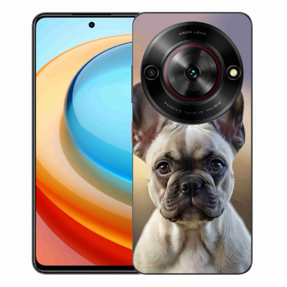 Gélový kryt mmCase na ZTE Blade A75 - roztomilý francúzsky buldoček