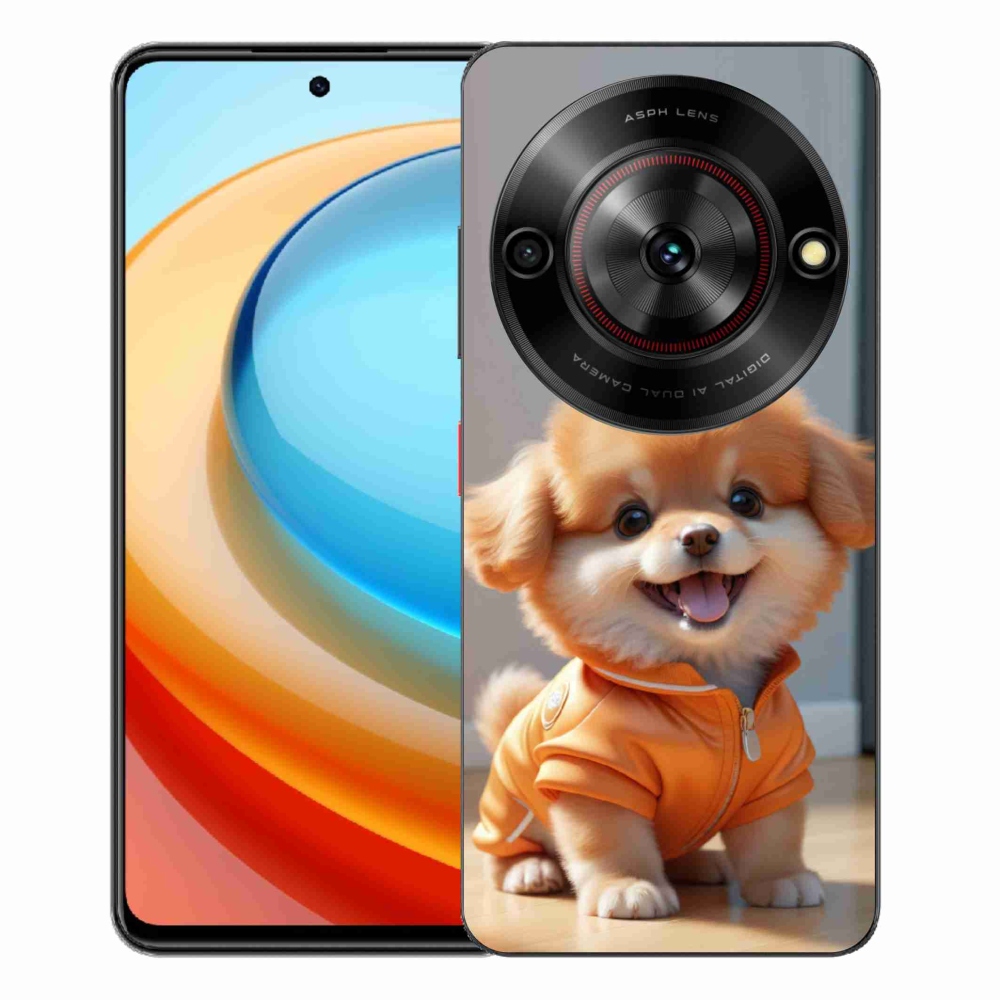 Gélový kryt mmCase na ZTE Blade A75 - roztomilý pomeranian v mikine