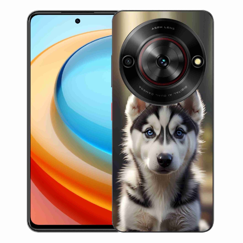 Gélový kryt mmCase na ZTE Blade A75 - roztomilý sibírsky husky