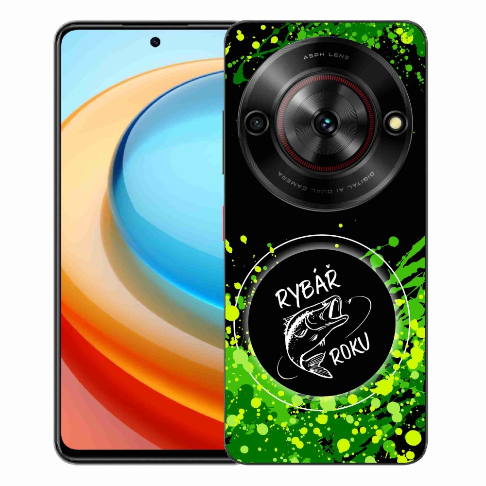 Gélový kryt mmCase na ZTE Blade A75 - rybár roku čierne pozadie
