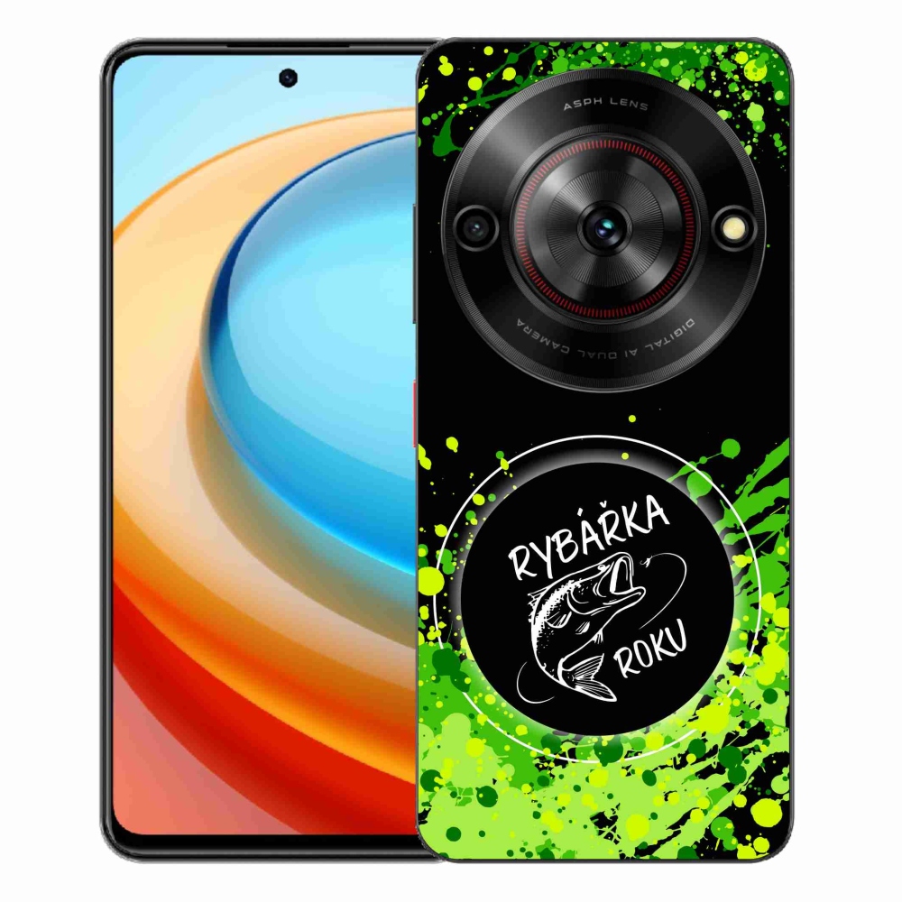 Gélový kryt mmCase na ZTE Blade A75 - rybárka roku čierne pozadie
