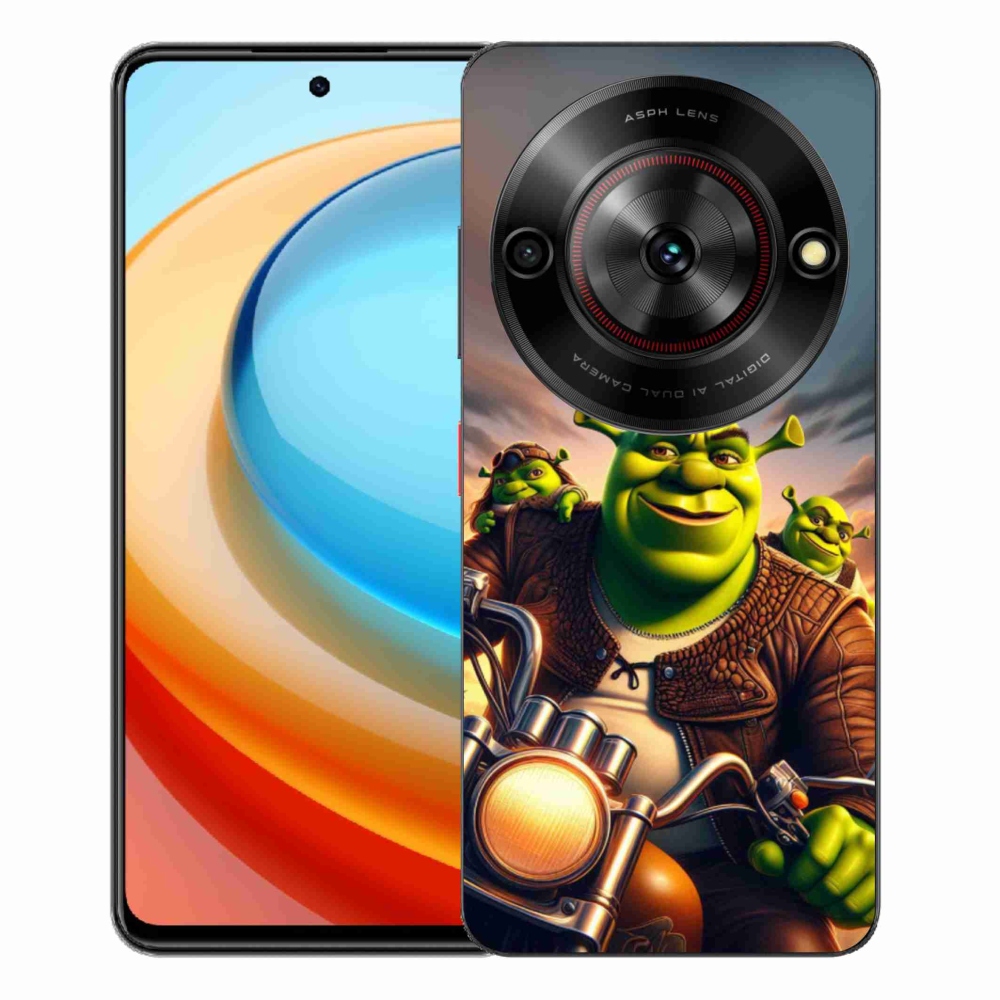 Gélový kryt mmCase na ZTE Blade A75 - zhrek na motorke