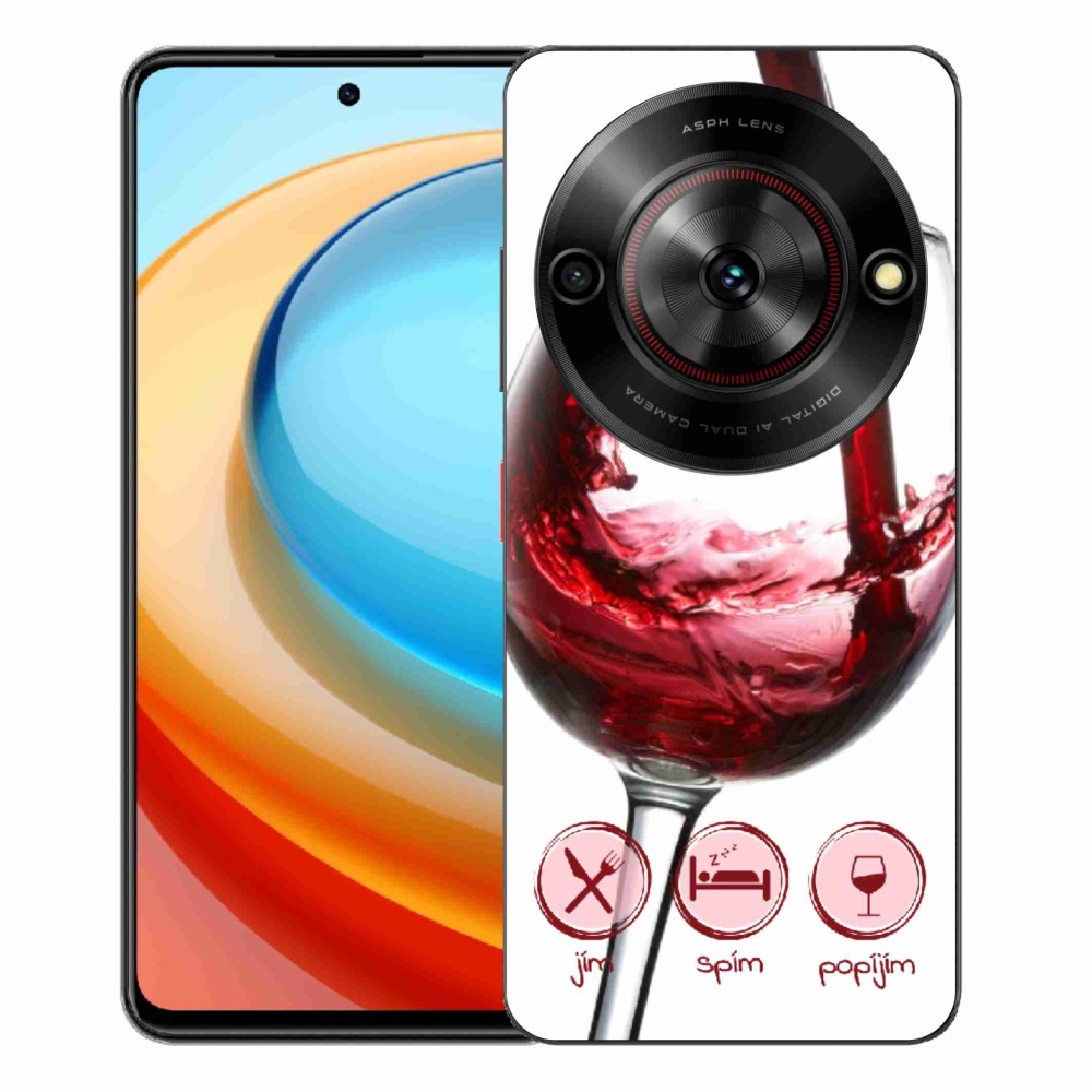 Gélový kryt mmCase na ZTE Blade A75 - pohár vína červené