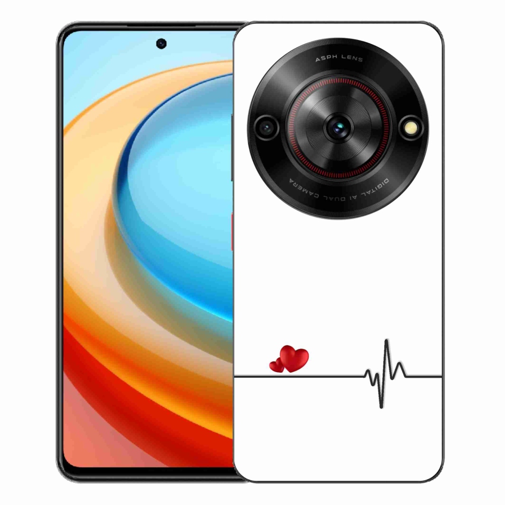 Gélový kryt mmCase na ZTE Blade A75 - srdce a tep biele pozadie