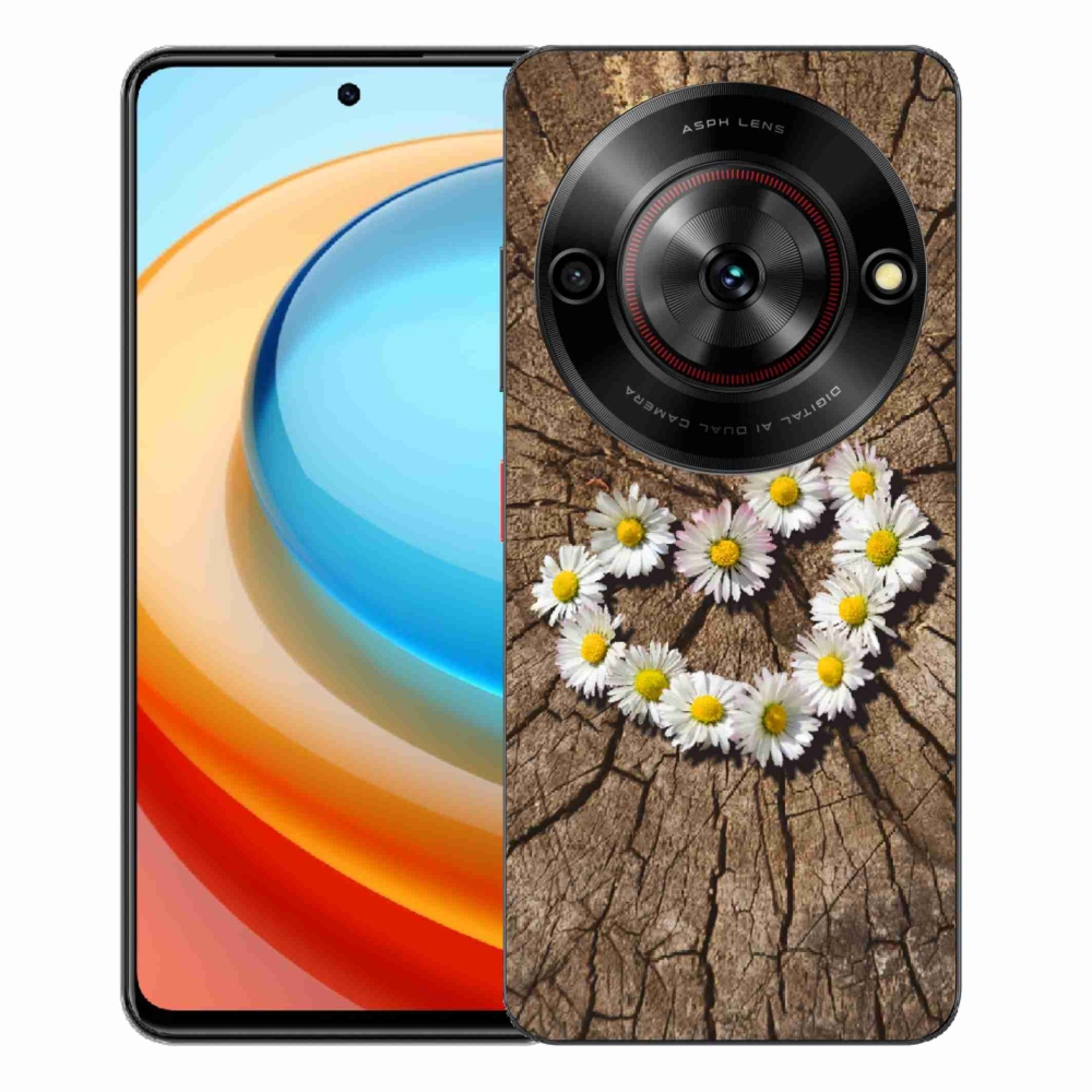 Gélový kryt mmCase na ZTE Blade A75 - srdce z margaréty