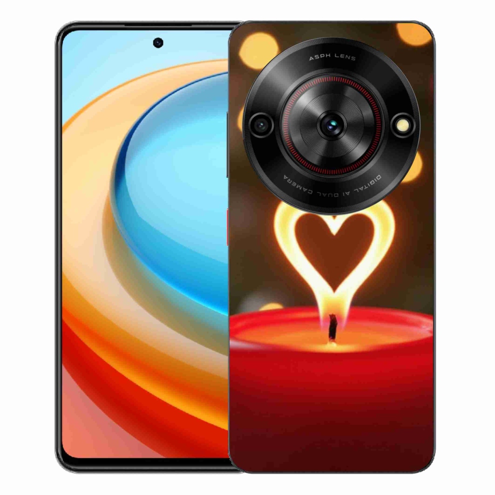 Gélový kryt mmCase na ZTE Blade A75 - srdce z plameňa