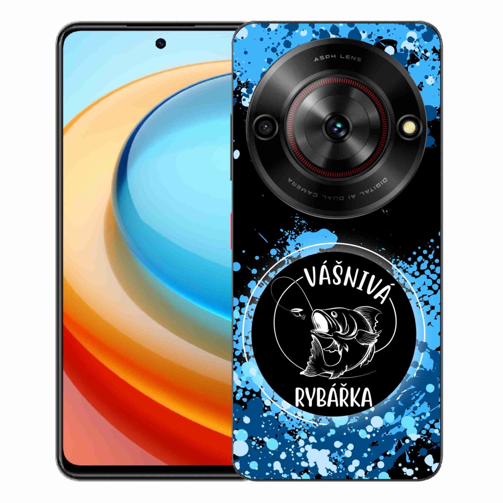 Gélový kryt mmCase na ZTE Blade A75 - vášnivá rybárka čierne pozadie
