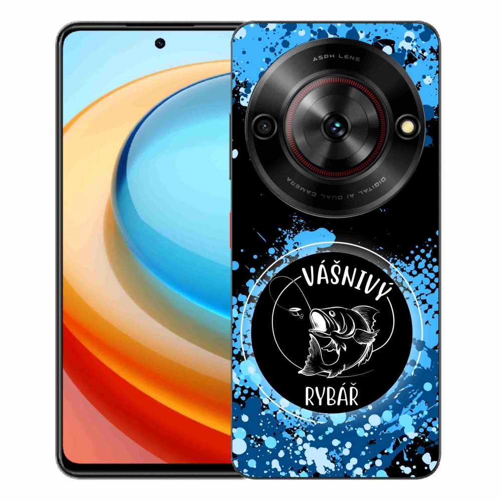 Gélový kryt mmCase na ZTE Blade A75 - vášnivý rybár čierne pozadie