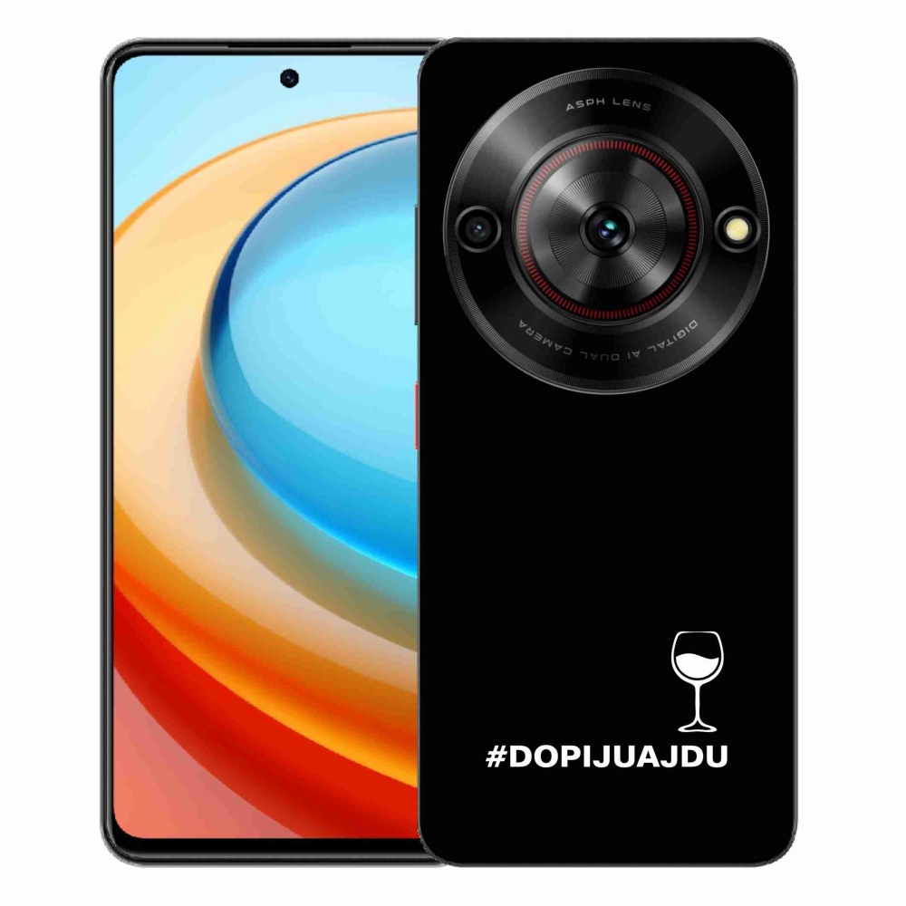 Gélový kryt mmCase na ZTE Blade A75 - vínny motív čierne pozadie
