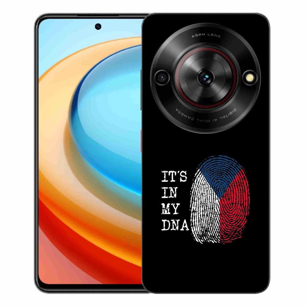 Gélový kryt mmCase na ZTE Blade A75 - vlajka odtlačok prsta čierne pozadie
