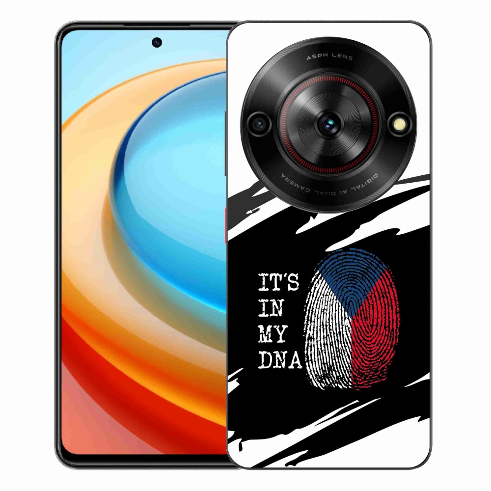 Gélový kryt mmCase na ZTE Blade A75 - vlajka odtlačok prsta čiernobiele pozadie
