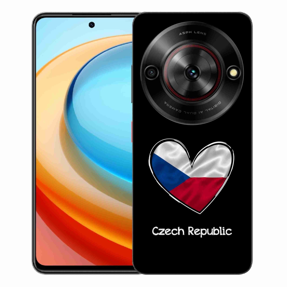 Gélový kryt mmCase na ZTE Blade A75 - vlajka srdca čierne pozadie