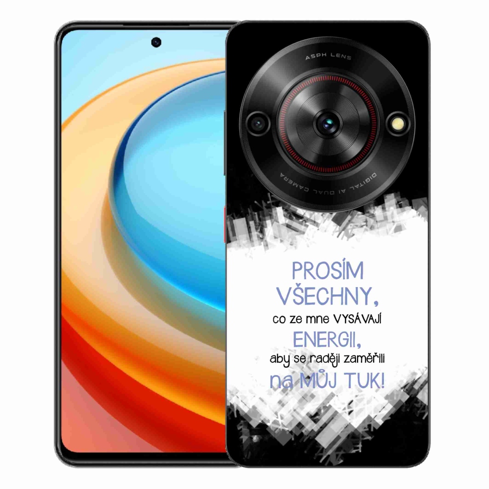 Gélový kryt mmCase na ZTE Blade A75 - vtipný text 1 modrý