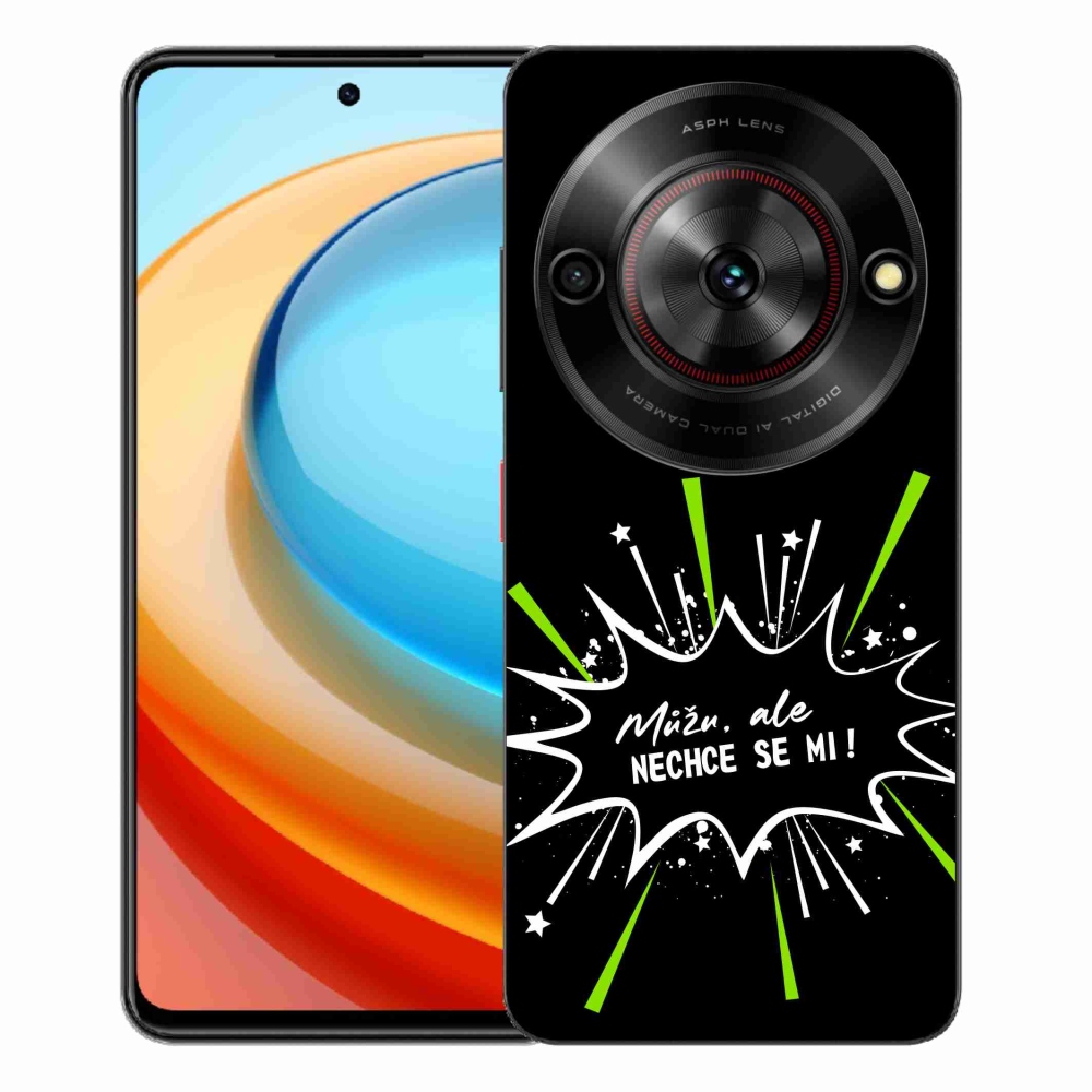 Gélový kryt mmCase na ZTE Blade A75 - vtipný text 11 čierne pozadie