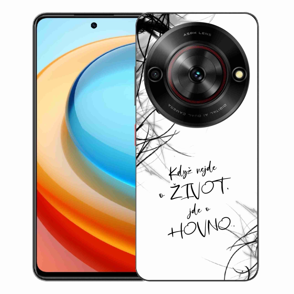 Gélový kryt mmCase na ZTE Blade A75 - vtipný text 16 biele pozadie