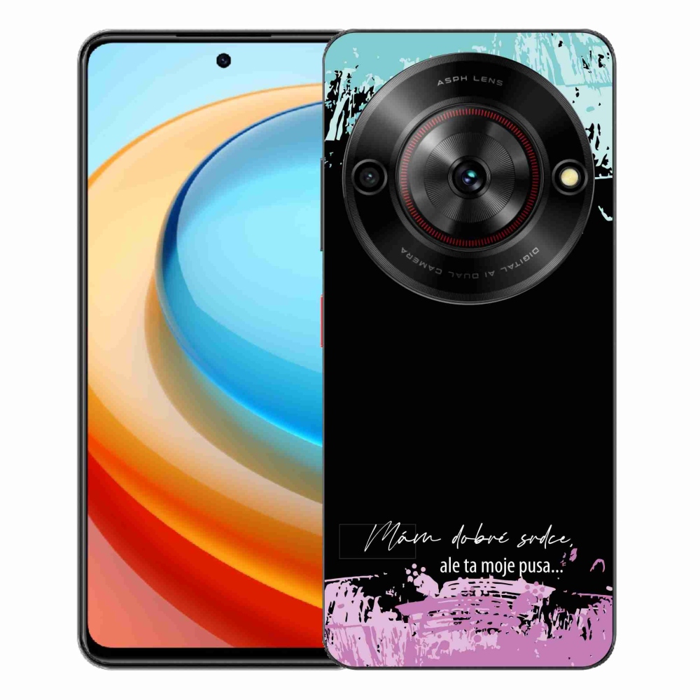 Gélový kryt mmCase na ZTE Blade A75 - vtipný text 3 čierne pozadie